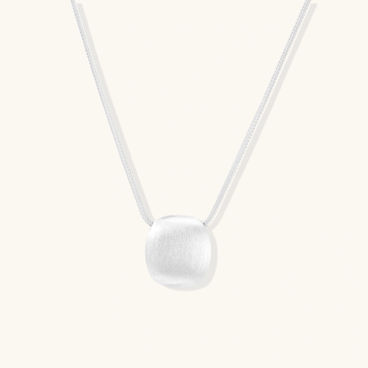 Brushed Silver Disc Necklace